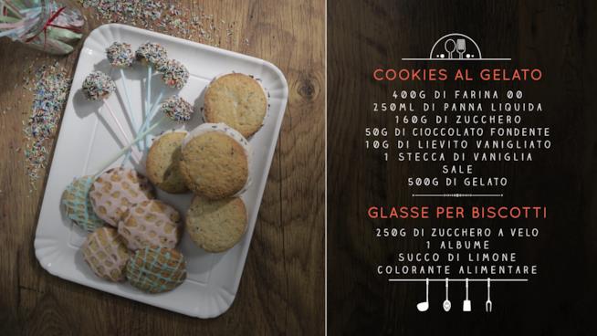 Cookies al gelato alla stracciatella e glasse per biscotti Cookies al gelato e glasse per biscotti
