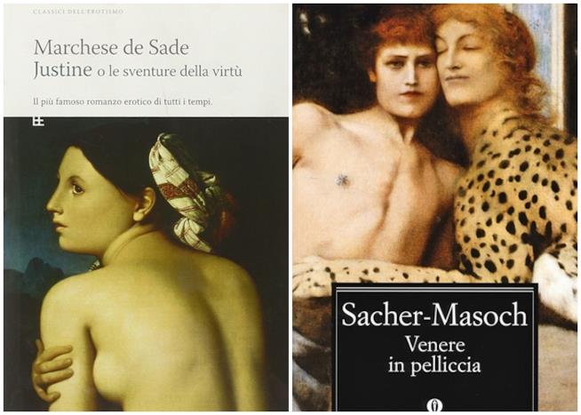 Libri a tema sadomaso: Marchese de Sade e Sacher-Masoch Venere in pelliccia e Justine, romanzi erotici a sfondo BDSM