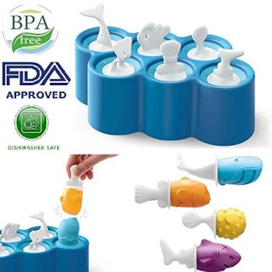 Aolvo Popsicle stampi pesce Popsicle stampi, senza BPA, lavabile e riutilizzabile