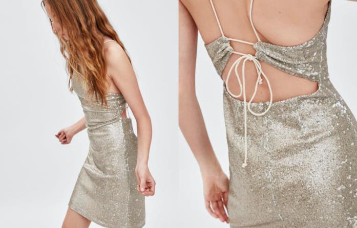 Abito corto paillettes di moda per l'autunno 2018 Vestito corto paillettes di tendenza per l'autunno 2018