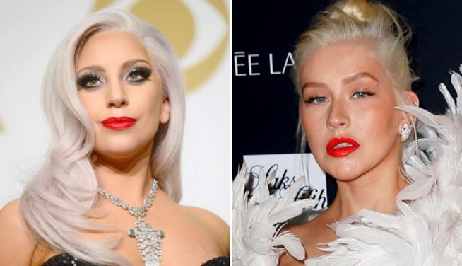 Lady Gaga ha colpito Christina Aguilera Collage tra Lady Gaga e Christina Aguilera