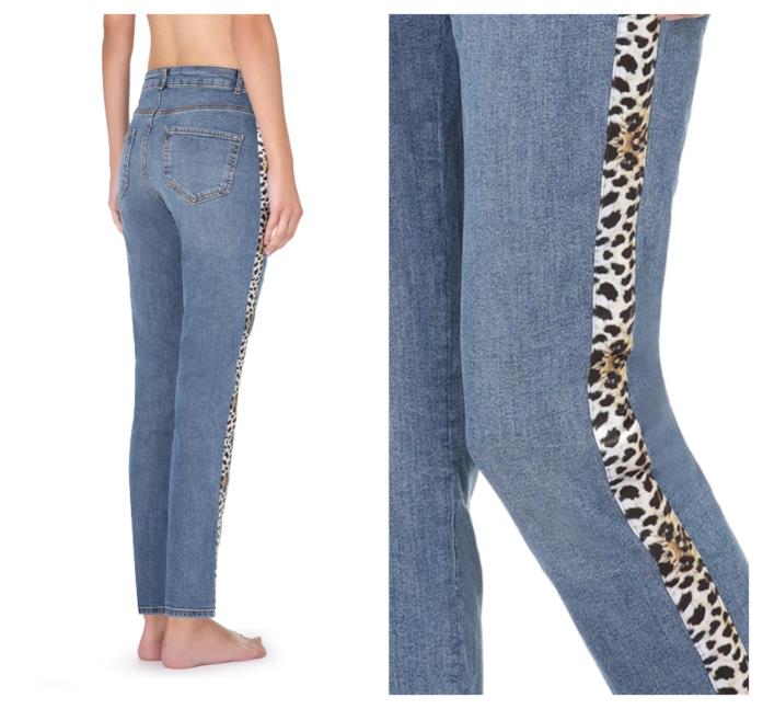Jeggings con bande laterali leopardate Jeggings di moda per l'autunno 2018