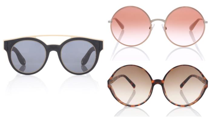 Occhiali da sole rotondi e modello maxi per l'estate 2018 Montatura rotonda e maxi per gli occhiali da sole moda estate 2018