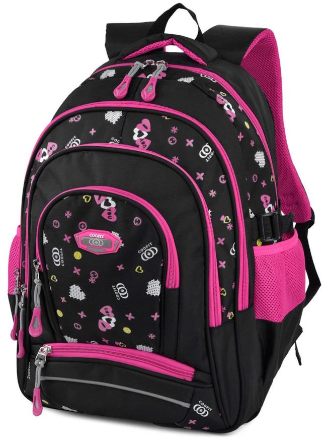 Zaino scuola Coofit Zaino per la scuola di Coofit nero e fucsia