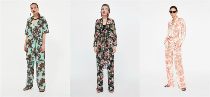 Pantaloni e blusa con stampa floreale per un total look Pantaloni con stampa floreale di Zara