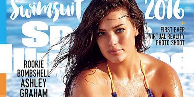 La modella americana Ashley Graham, prima modella curvy di Sports Illustrated Ashley Graham con le sue forme è un esempio salutare