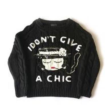 I DON'T GIVE A CHIC WOOL RAGLAN JUMPER