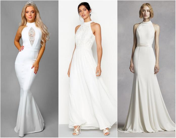 Abiti bianchi simili a quello di Meghan Markle da sposa Abiti bianchi, collage di outfit simili a quello di Meghan Markle