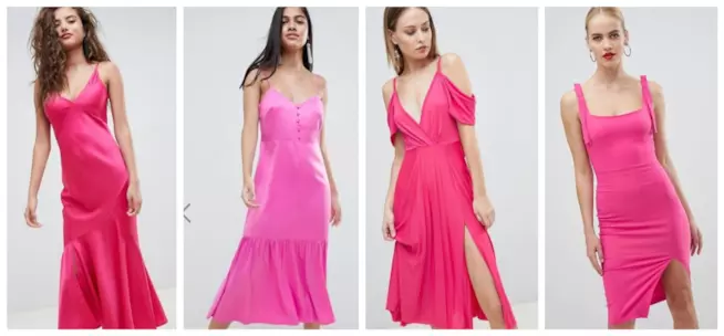 Slip dress fucsia di tendenza per l'estate 2018 Vestiti sottoveste fucsia di moda per l'estate 2018