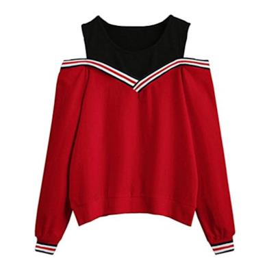 Felpa Donna Ragazza Felpe Tumblr, feiXIANG Maglietta Donna Sexy off Spalla Maglione Manica Lunga Felpa con Cappuccio Pullover Top Camicetta Felpe Primavera Eleganti Cappotto Donna
