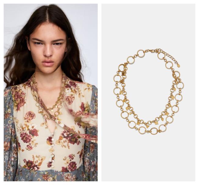 Collana doppio filo con ciondoli di moda per l'autunno inverno 2018-19 Collana doppio filo di Zara tendenza autunno inverno 2018-19