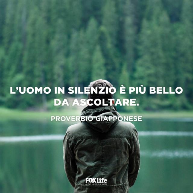 Proverbio giapponese Uomo osserva un paesaggio di montagna