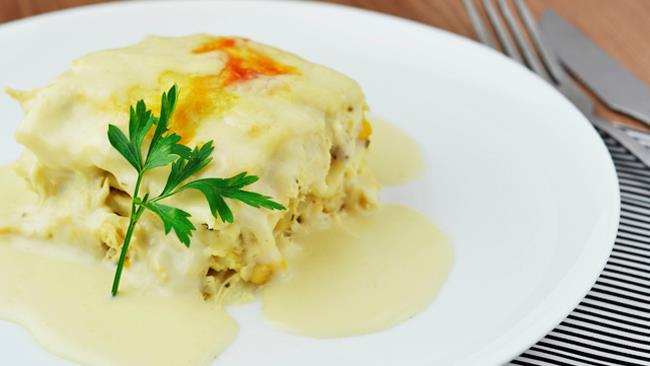 Lasagne alla crema di ricotta Lasagne alla crema di ricotta e basilico