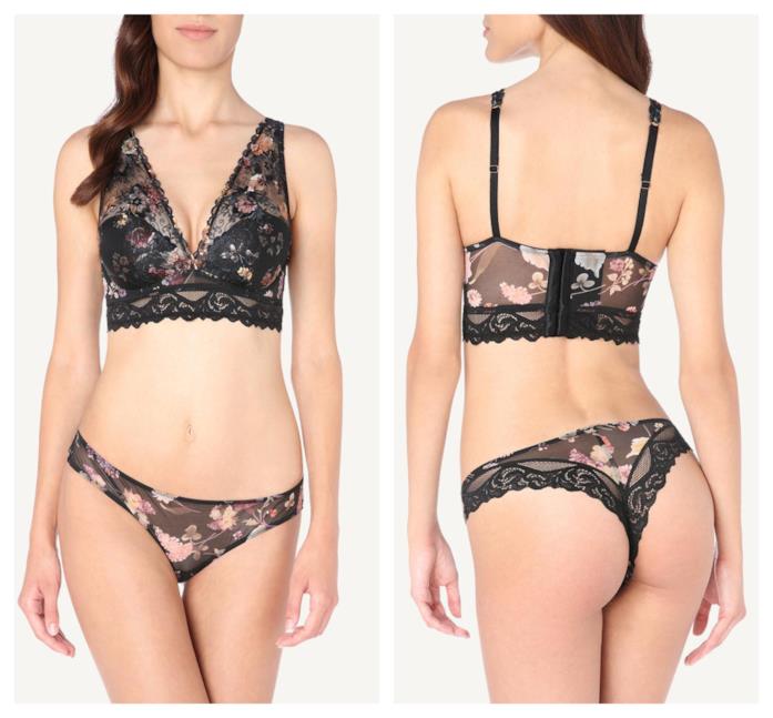 Reggiseno e slip a fiori della collezione Intimissimi A fiori, il reggiseno e gli slip di Intimissimi