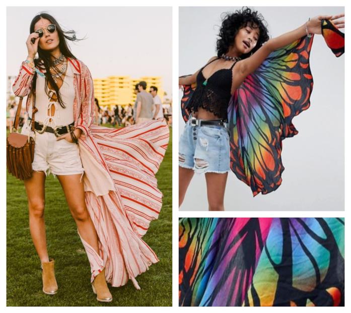 Look da Coachella con il kimono colorato per l'estate 2018 Moda estate 2018, il kimono colorato come il festival Coachella