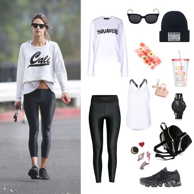 Look da palestra come Alessandra Ambrosio Abbigliamento palestra come Alessandra Ambrosio