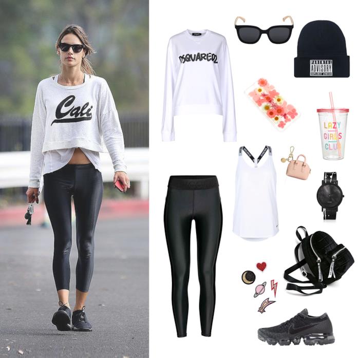 Look da palestra come Alessandra Ambrosio Abbigliamento palestra come Alessandra Ambrosio