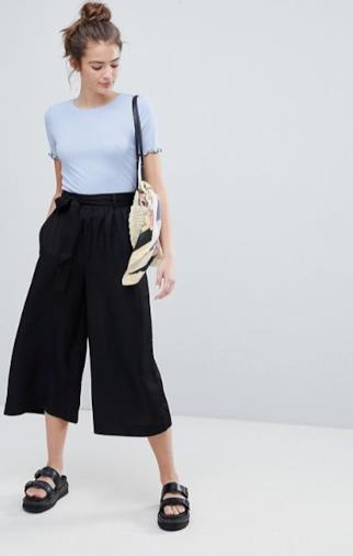 Pantaloni a palazzo cropped