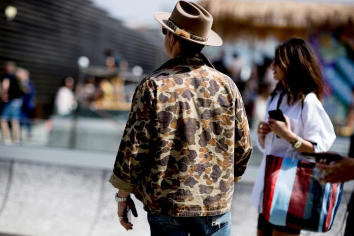 Street style Pitti Uomo 96, giacca militare Street style Pitti Uomo 96