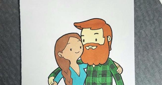 I disegni di una coppia rifatti ispirandosi ai cartoni animati Sketch di Kellen Hickey