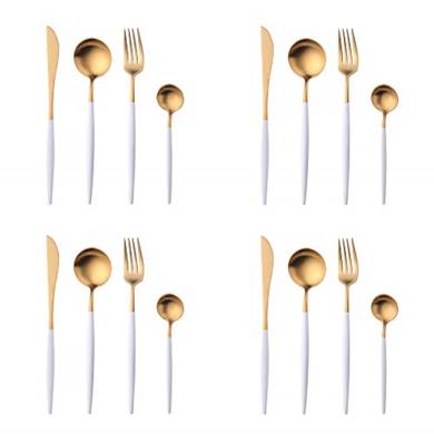 16 Pezzi Bianco+Oro