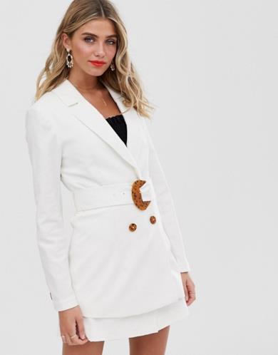 Giacca con cintura animalier