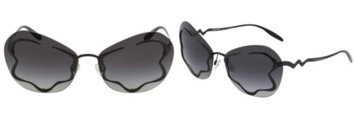Occhiali da sole montatura a forma di fiore moda estate 2018 Con la montatura a forma di fiore, gli occhiali da sole di Emporio Armani