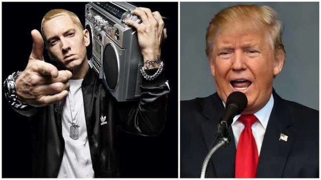 Eminem si schiera contro Donald Trump Eminem e Donald Trump
