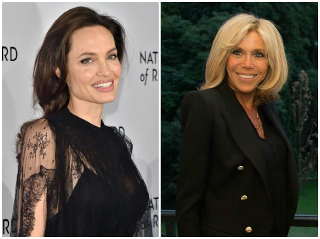 Angelina Jolie ha incontrato all'Eliseo la Première Dame Brigitte Macron Angelina Jolie e Brigitte Macron