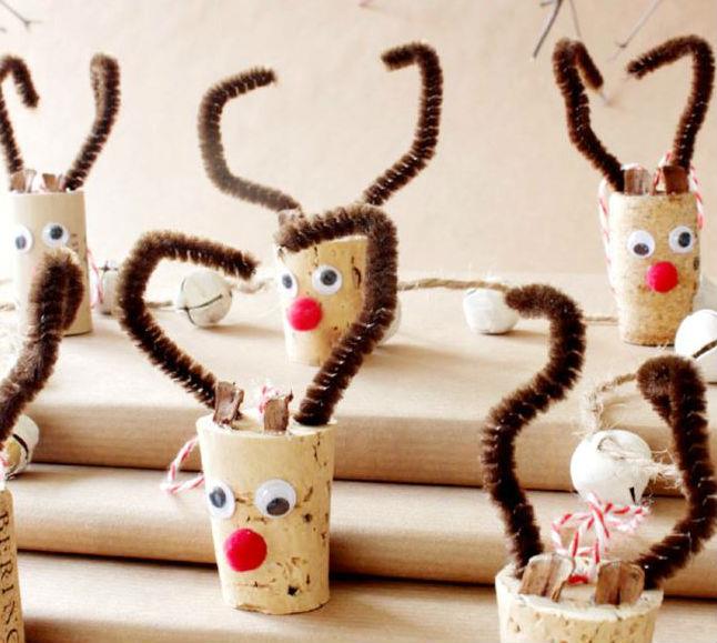 Tappi di sughero in legno Tappi di sughero decorati a renna
