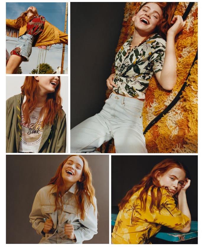 Sadie Sink by Pull&Bear Collezione edizione limitata Pull&Bear per Stranger Things