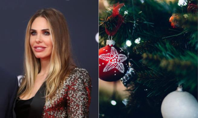 Il trucco di Ilary Blasi per l'albero Collage tra Ilary Blasi e l'albero di Natale