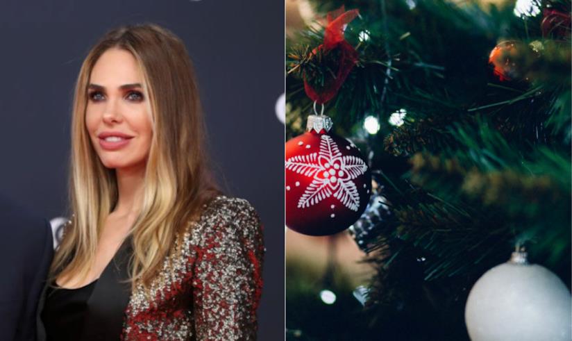 Il trucco di Ilary Blasi per l'albero Collage tra Ilary Blasi e l'albero di Natale