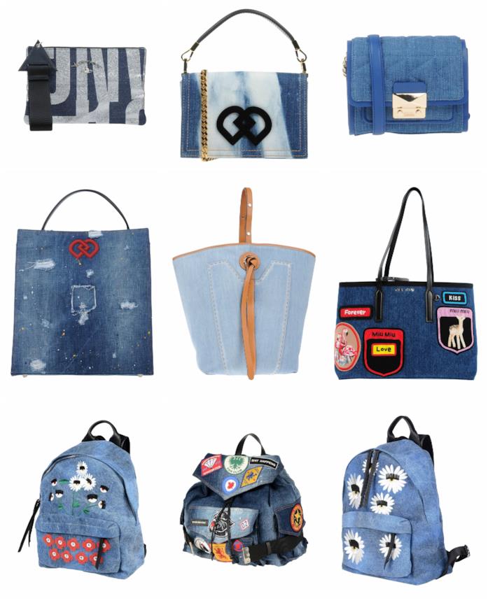 Zainetti, clutch, pochette in denim moda primavera 2018 Borse in denim primavera-estate 2018