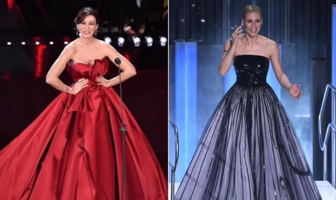 Sanremo a confronto tra Virginia Raffaele e Michelle Hunziker Collage tra Virginia Raffaele e Michelle Hunziker