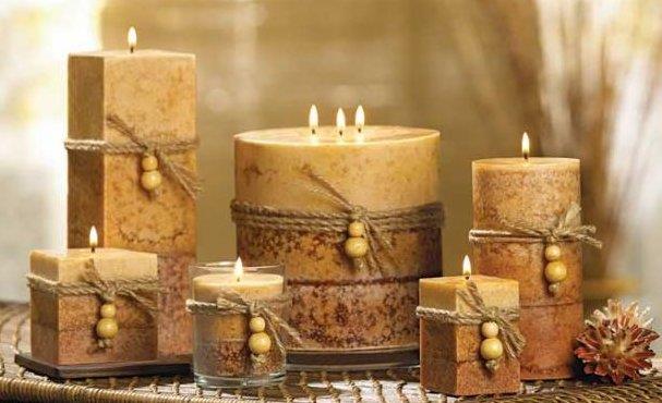 Candele profumate Un assortimento di candele profumate