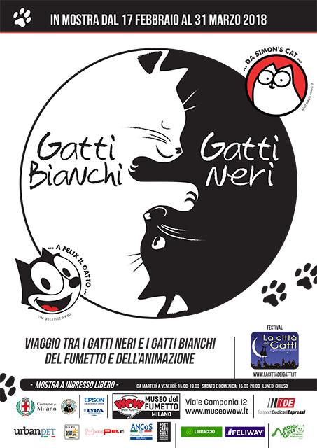 A Milano e Roma arrivano i gatti neri e i gatti bianci Locandina della mostra