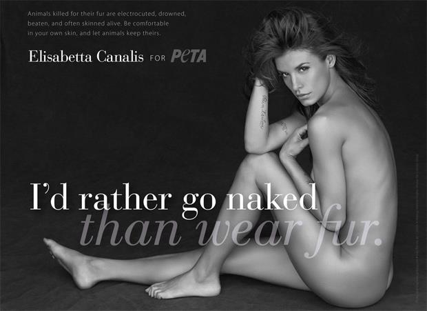 Gillian Anderson posa senza veli per PETA contro le pellicce Elisabetta Canalis nuda per PETA