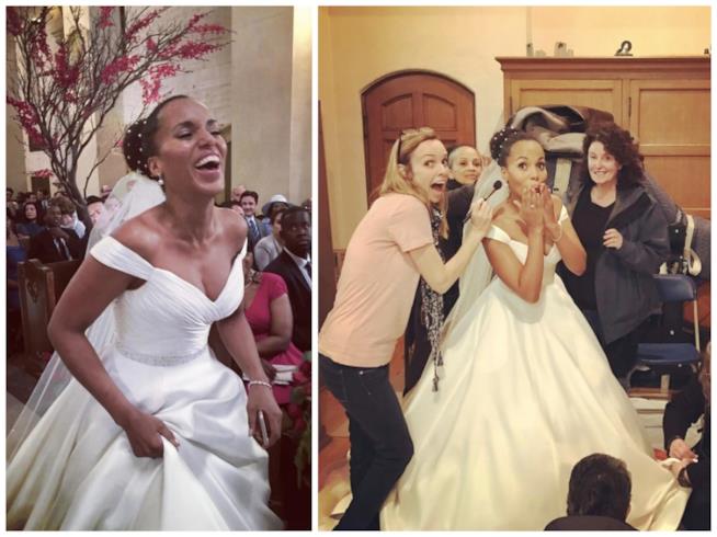 Kerry Washington condivide su Instagram il backstage del matrimonio di Olivia Pope in Scandal Gli scatti postati da Kerry Washington su Instagram
