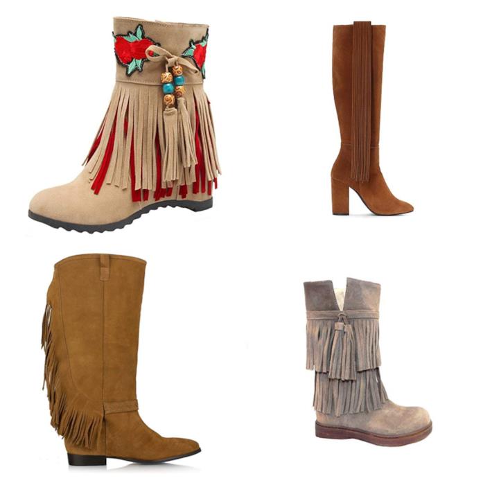Stivali con le frange di moda per l'autunno 2018 Stivali con le frange in stile folk