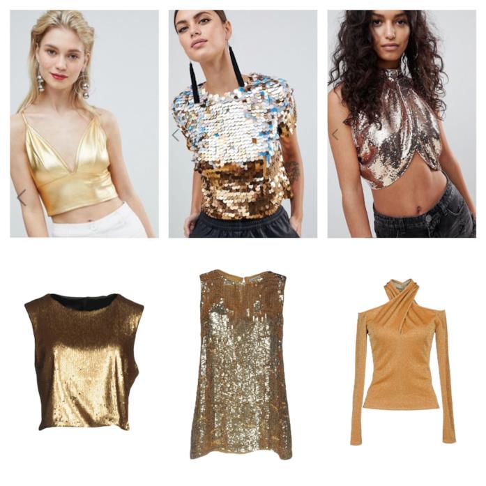 Bluse e magliette dorate di tendenza per l'estate 2018 T-shirt e bluse oro di moda per l'estate 2018