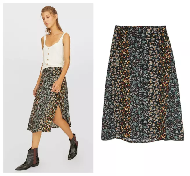 Gonna lounguette a fiori di moda per l'autunno 2018 A fiori, la gonna di Stradivarius autunno 2018