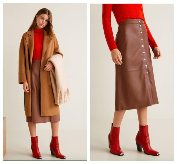 Gonna longuette in pelle di moda per l'autunno inverno 2018-2019 In pelle la gonna di tendenza per l'autunno inverno 2018-2019