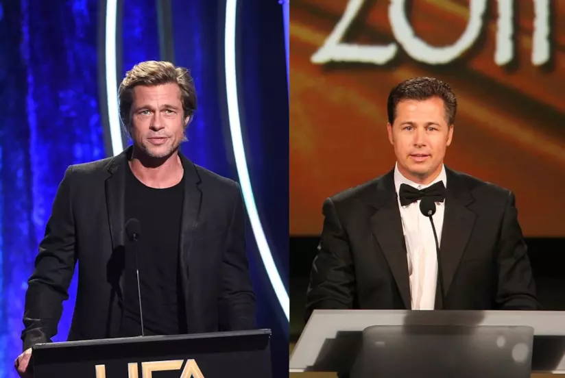 Brad Pitt e Doug Pitt Due foto di Bbrad Pitt e del fratello Doug Pitt