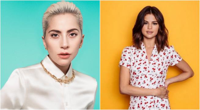Lady Gaga supporta Selena Gomez Lady Gaga e Selena Gomez in un collage