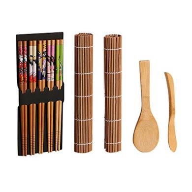 Sushi Rolling Mat Pad cucchiaio per riso Bamboo Maker set DIY Tool kit di accessori da cucina utensile da cucina