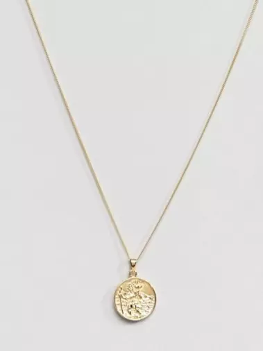 Collana con San Cristoforo in argento sterling placcato oro