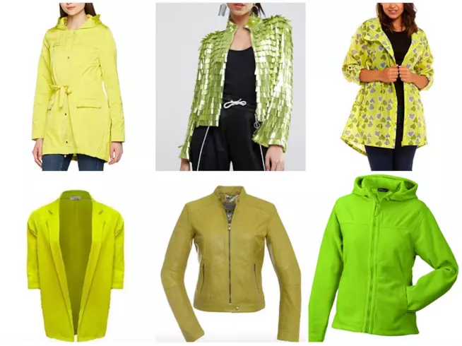 Giacche color lime Giacche color lime, un collage