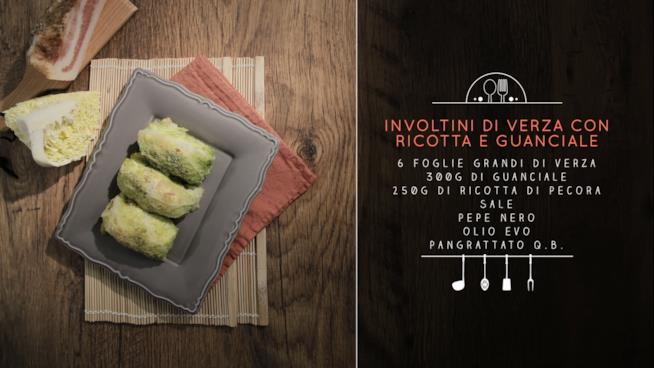 Involtini di verza ripieni di ricotta di pecora e guanciale Involtini di verza con guanciale e ricotta