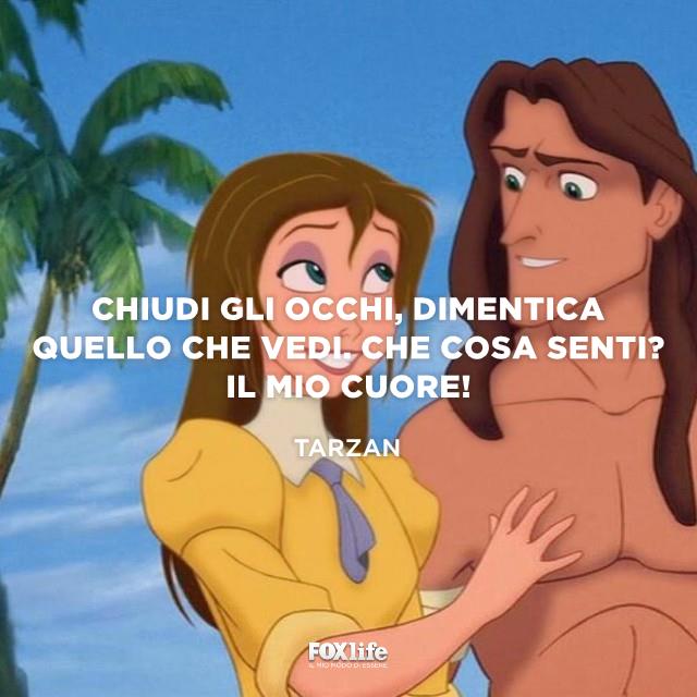 Citazione d'amore di Tarzan con Jane Tarzan e Jane abbracciati